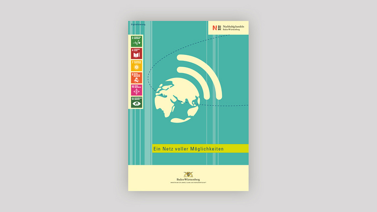 Titelseite des Themenheftes Digitalisierung mit der Weltkugel und einem daran anknüpfenden WLAN-Zeichen.