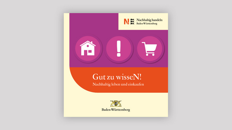 Dargestellt wird die Broschüre "Gut zu wissen - Leben und Einkaufen" mit Informationen und Tipps zu diesem Thema.