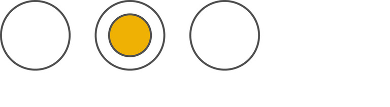 Quer liegende Ampelkreise mit einem orangefarbenem Kreis im mittleren Feld zeigen auf, dass es bei diesem Indikator ein positiver Trend sichtbar ist aber keine deutliche Verbesserung in absehbarer Zeit erreicht wird.