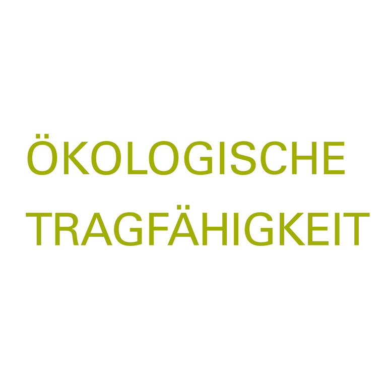Themenbereich: Ökologische Tragfähigkeit Schriftzug: Ökologische Tragfähigkeit