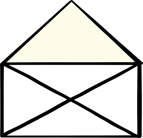 Zu sehen ist eine Grafik eines geöffneten Briefumschlags aus Papier.